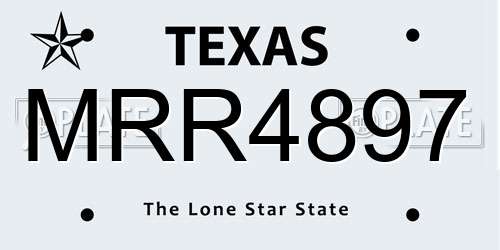 MRR4897 Texas License Plate