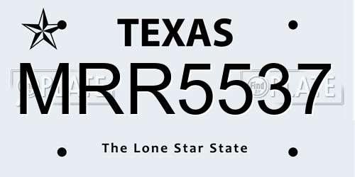 MRR5537 Texas License Plate