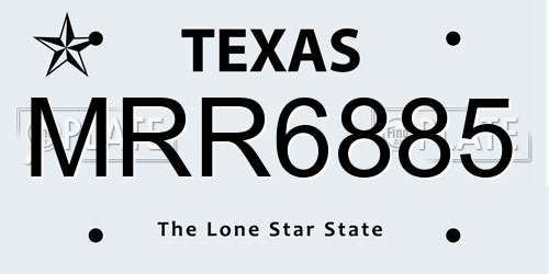 MRR6885 Texas License Plate