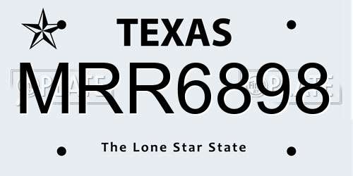 MRR6898 Texas License Plate