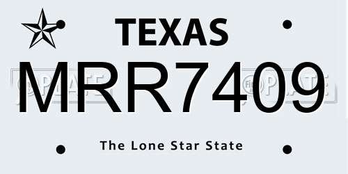 MRR7409 Texas License Plate