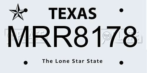 MRR8178 Texas License Plate