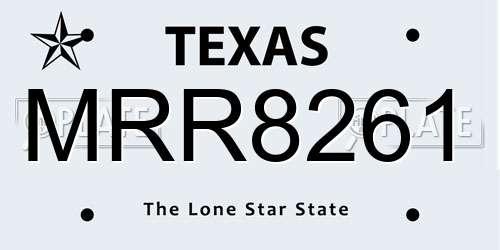 MRR8261 Texas License Plate