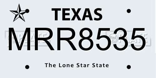 MRR8535 Texas License Plate