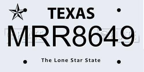 MRR8649 Texas License Plate
