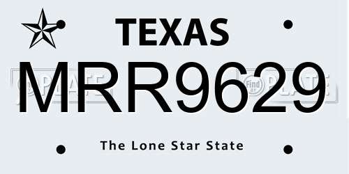 MRR9629 Texas License Plate