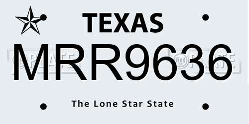 MRR9636 Texas License Plate