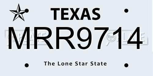 MRR9714 Texas License Plate