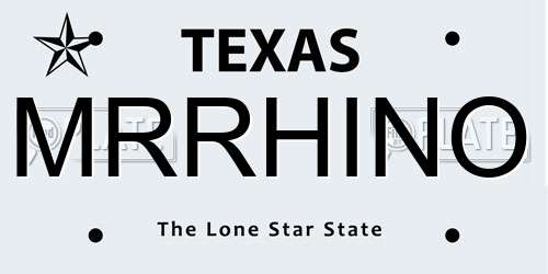 MRRHINO Texas License Plate