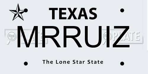MRRUIZ Texas License Plate