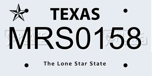 MRS0158 Texas License Plate