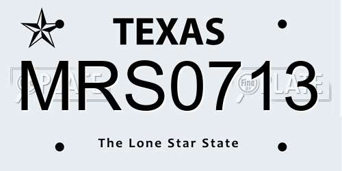 MRS0713 Texas License Plate