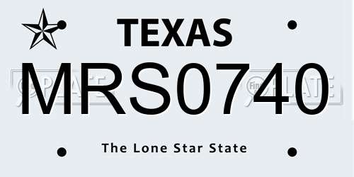MRS0740 Texas License Plate