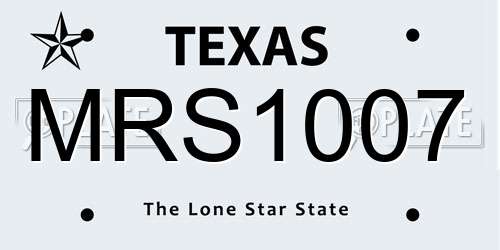 MRS1007 Texas License Plate
