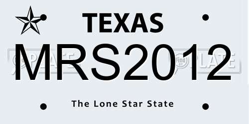 MRS2012 Texas License Plate