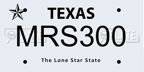 MRS300 Texas License Plate