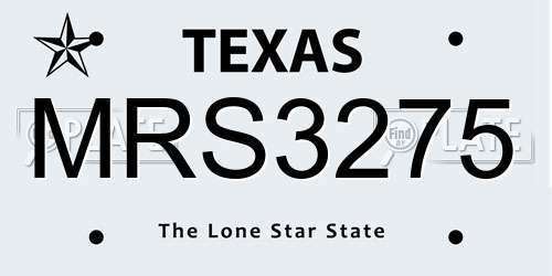 MRS3275 Texas License Plate