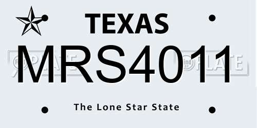 MRS4011 Texas License Plate