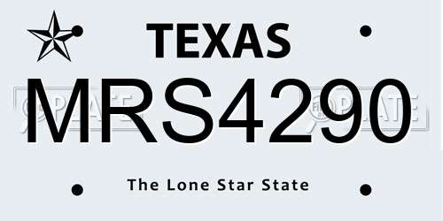 MRS4290 Texas License Plate