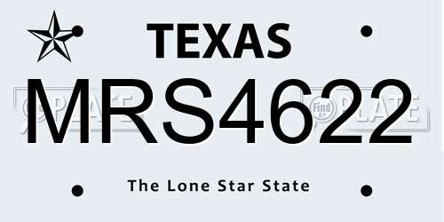 MRS4622 Texas License Plate
