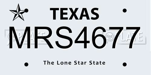 MRS4677 Texas License Plate