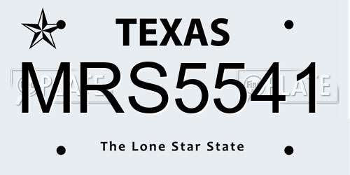 MRS5541 Texas License Plate