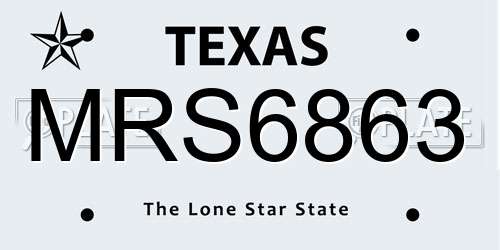 MRS6863 Texas License Plate