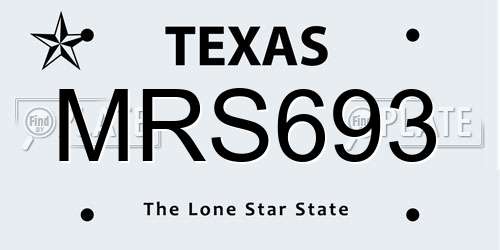 MRS693 Texas License Plate