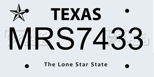MRS7433 Texas License Plate