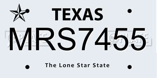 MRS7455 Texas License Plate
