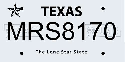 MRS8170 Texas License Plate