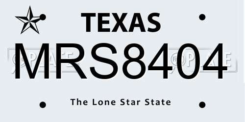 MRS8404 Texas License Plate