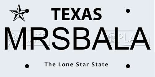 MRSBALA Texas License Plate
