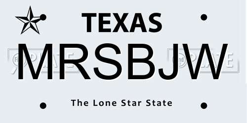 MRSBJW Texas License Plate
