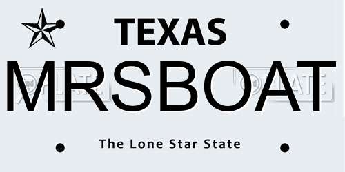 MRSBOAT Texas License Plate