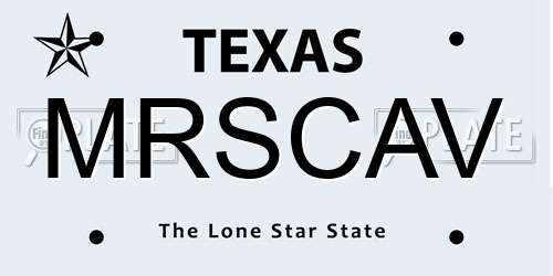 MRSCAV Texas License Plate