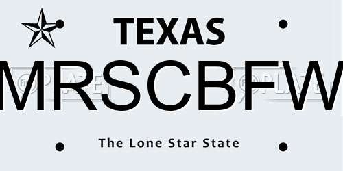 MRSCBFW Texas License Plate