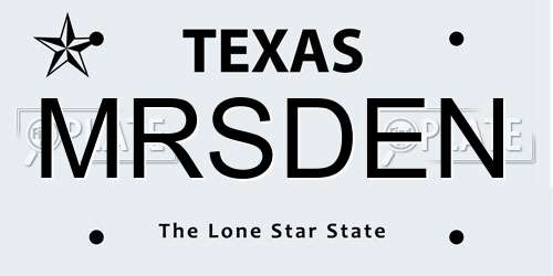 MRSDEN Texas License Plate