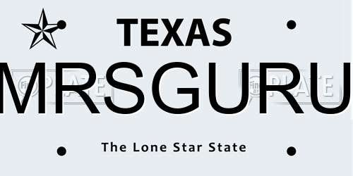 MRSGURU Texas License Plate