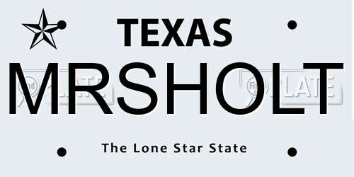 MRSHOLT Texas License Plate