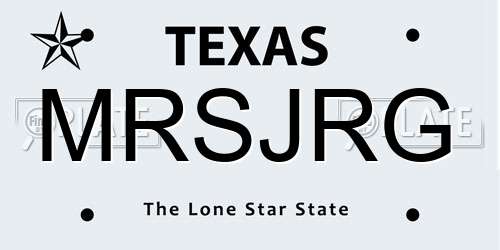 MRSJRG Texas License Plate