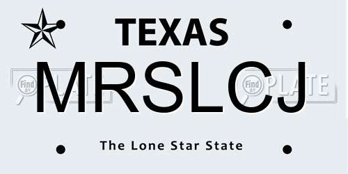 MRSLCJ Texas License Plate