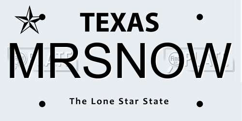 MRSNOW Texas License Plate