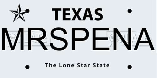 MRSPENA Texas License Plate