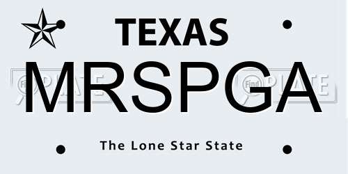MRSPGA Texas License Plate