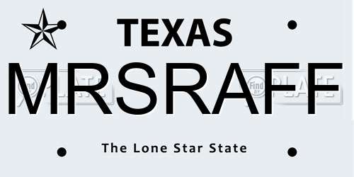 MRSRAFF Texas License Plate