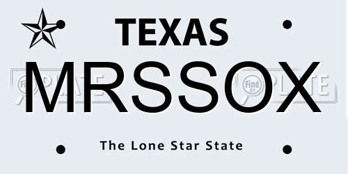 MRSSOX Texas License Plate