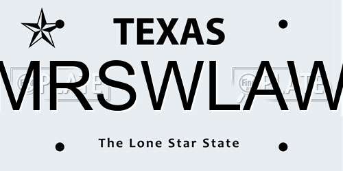 MRSWLAW Texas License Plate