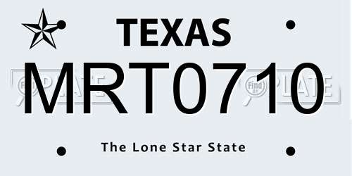 MRT0710 Texas License Plate