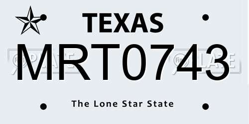 MRT0743 Texas License Plate